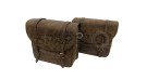 For Royal Enfield Goan Classic 350 Leather Pannier Dust Color Bags With Mounting - SPAREZO For Royal Enfield Goan Classic 350 Leather Pannier Dust Color Bags With Mounting - SPAREZO